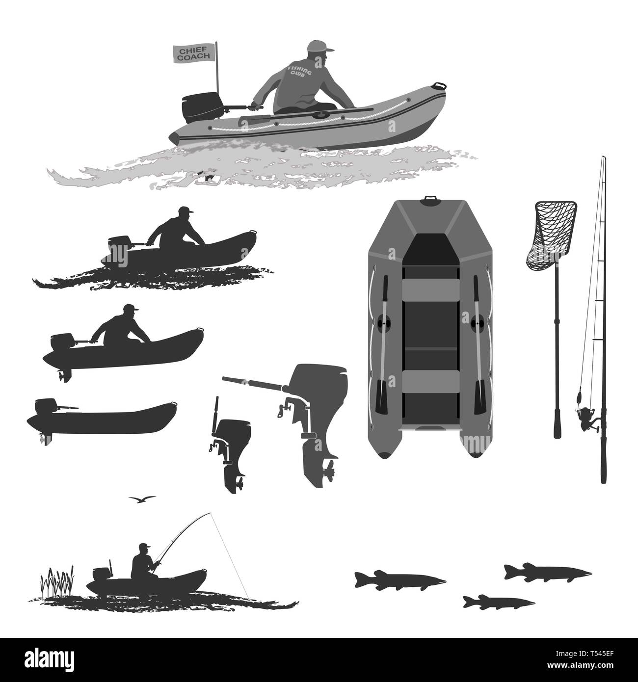 Jeu de silhouettes pour une vie active. Pour le tourisme et les voyages d'observation de la nature en bonne compagnie d'amis. Illustration de Vecteur