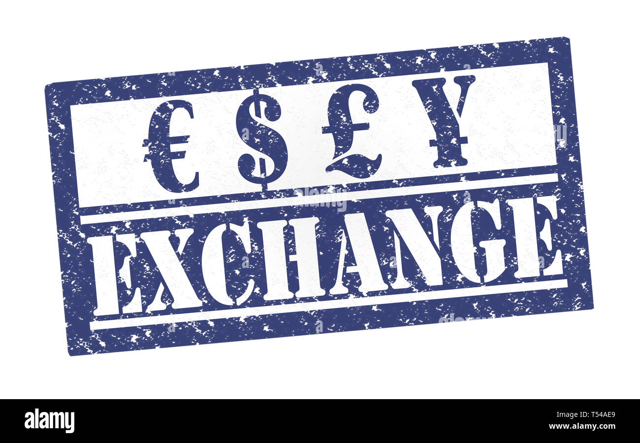 Service de Change de tampon en caoutchouc , texte sur blanc illustration Banque D'Images