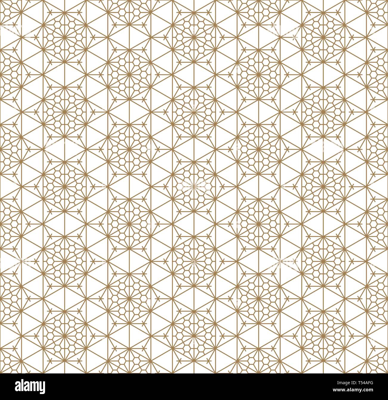 Seamless pattern japonais shoji kumiko de Golden. Illustration de Vecteur