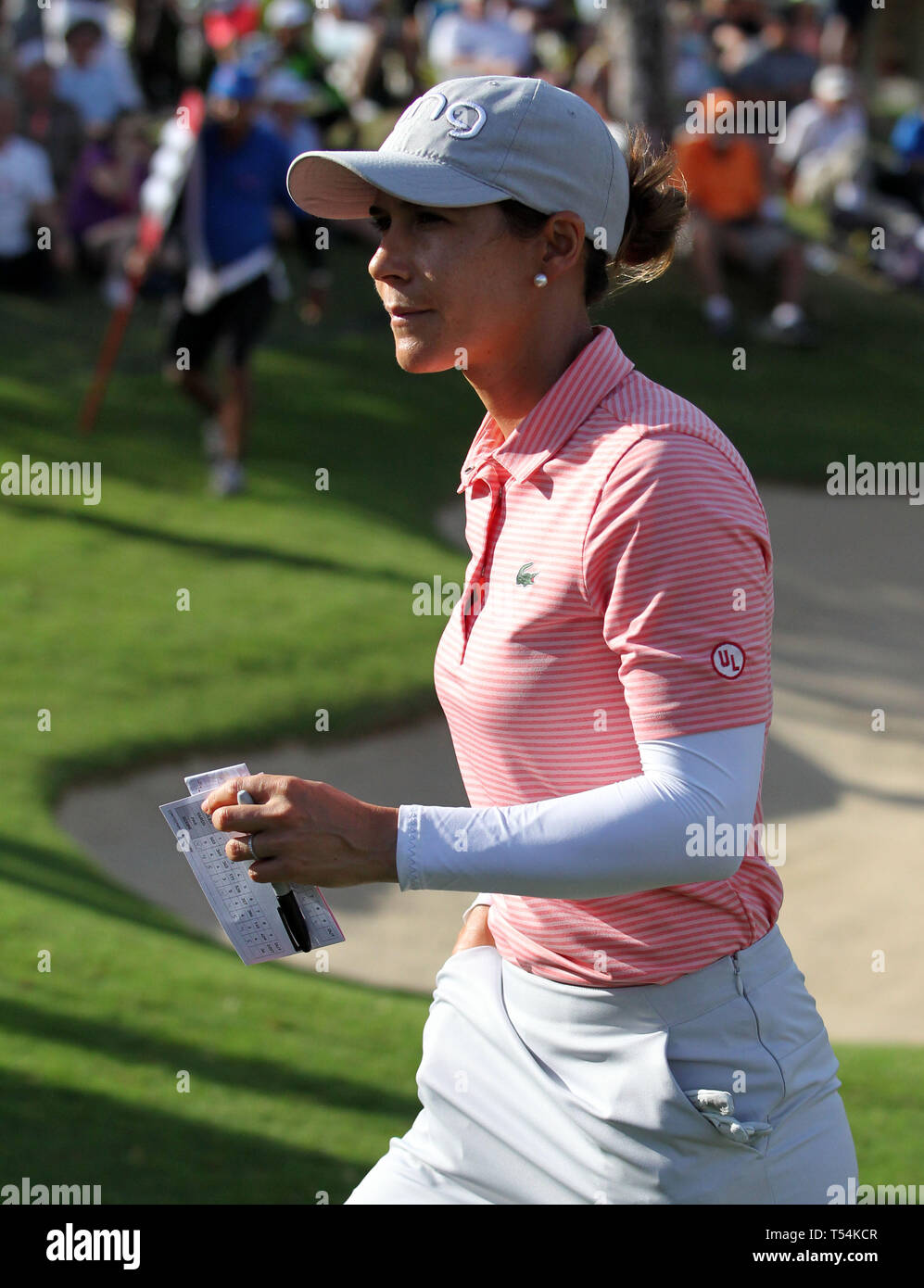 New York, USA. Apr 20, 2019. Azahara Munoz au cours de la ronde finale de la lotte à la LPGA Chamionship Ko Olina Golf Club à Kapolei, HI - Michael Sullivan/CSM Crédit : Cal Sport Media/Alamy Live News Banque D'Images