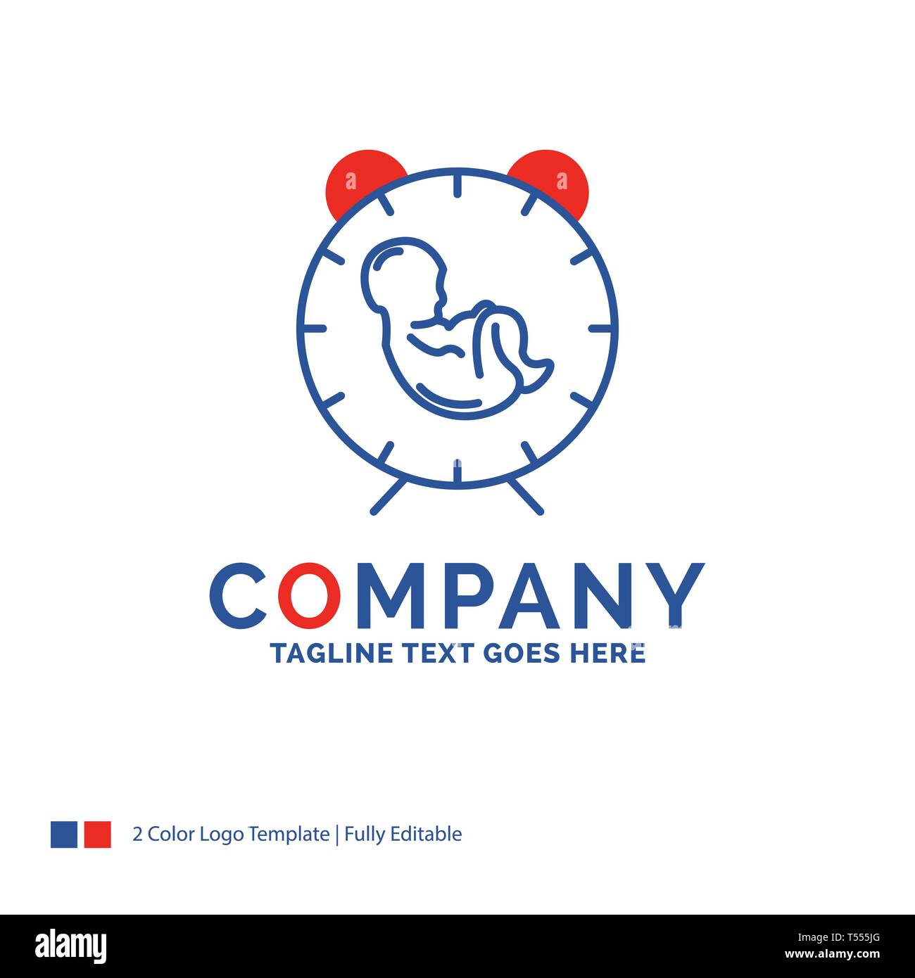 Nom De L Entreprise Logo Design Pour La Livraison L Heure Bebe Naissance Enfant Nom De Marque Rouge Et Bleu Avec Place Pour La Conception De Slogan Logo Creation Abstraite Model Image Vectorielle Stock