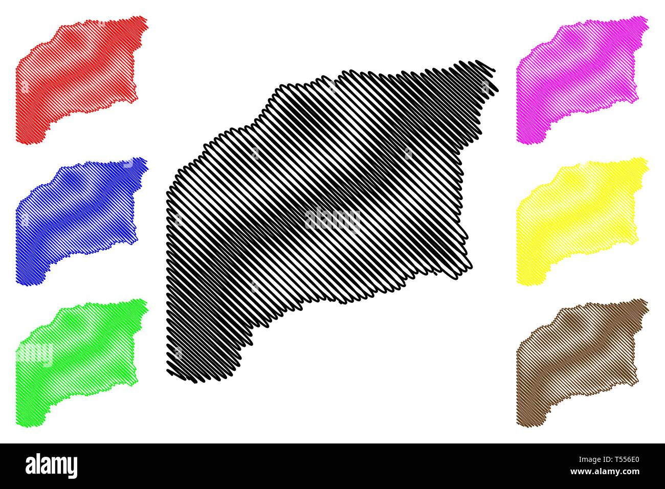 Ministère Vichada (Colombie, République de Colombie, les ministères de la Colombie) map vector illustration gribouillage, croquis Ministère du plan Vichada Illustration de Vecteur