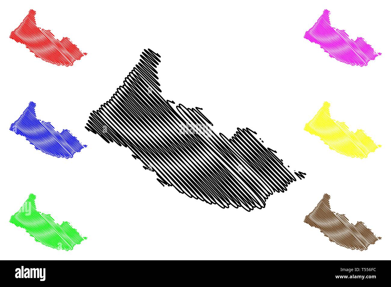 Département de Caqueta (Colombie, République de Colombie, les ministères de la Colombie) map vector illustration gribouillage, croquis département de Caqueta site Illustration de Vecteur
