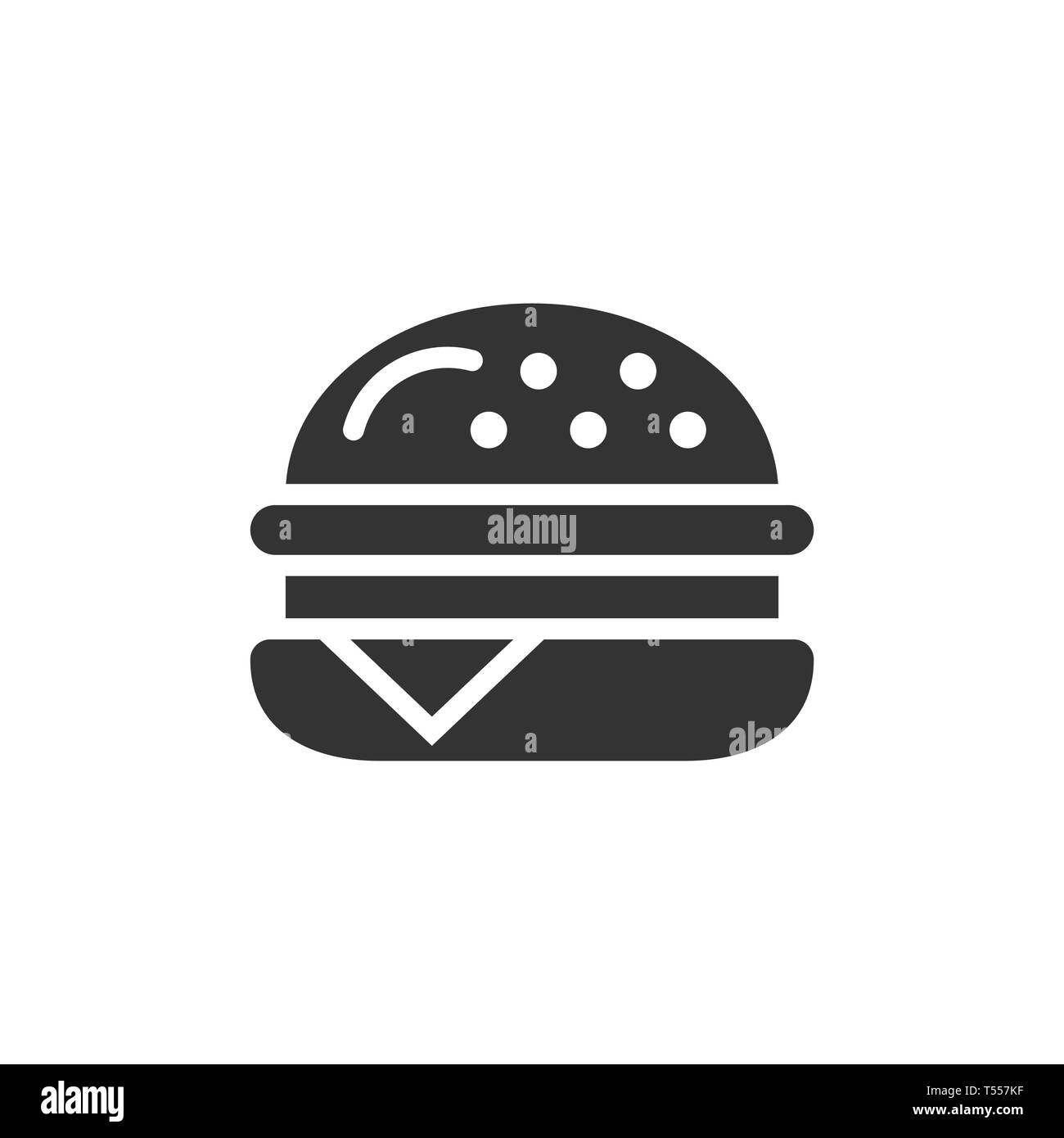Icône de signe Burger dans télévision style. Illustration vecteur de hamburger sur blanc fond isolé. Cheeseburger concept d'entreprise. Illustration de Vecteur
