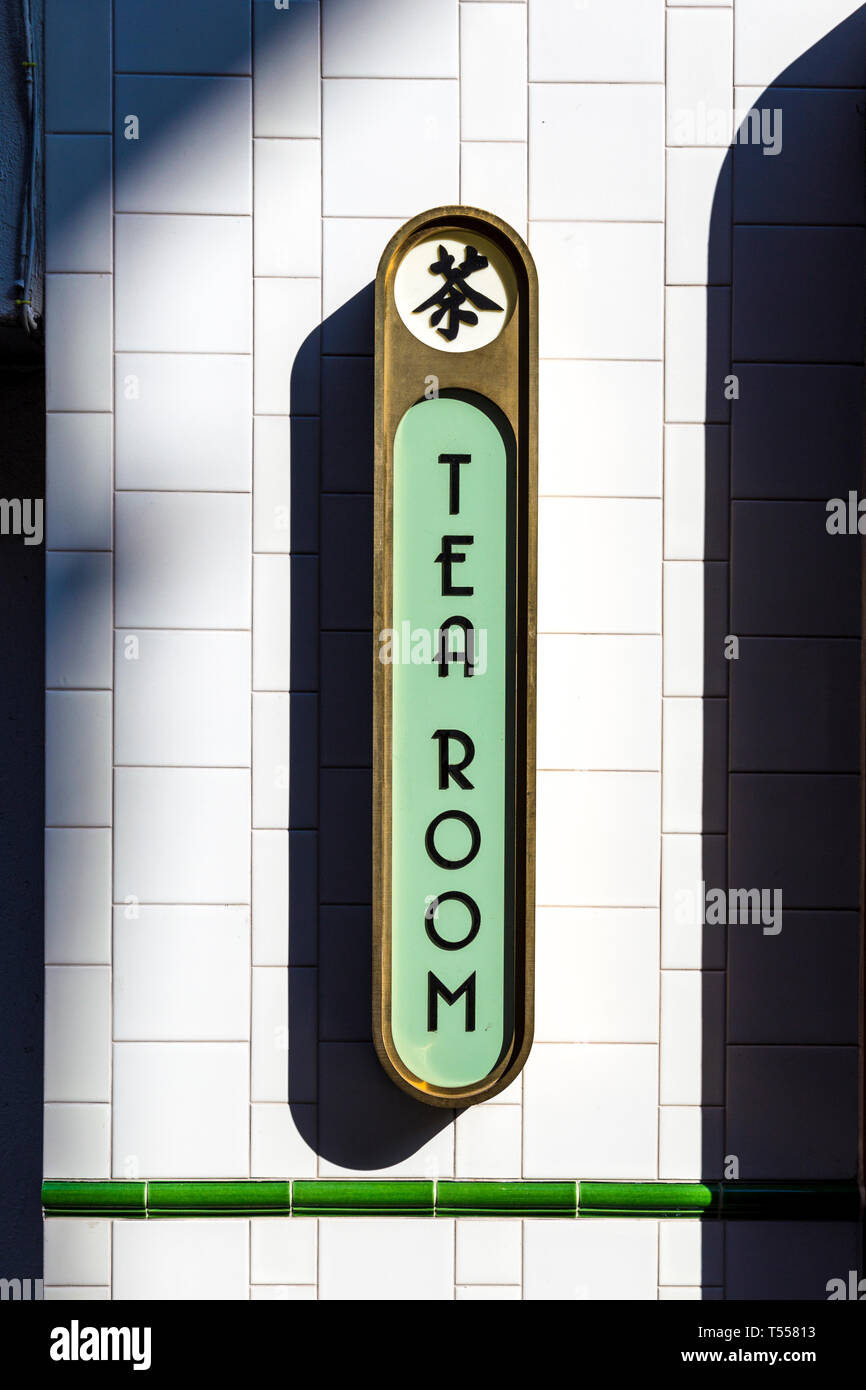 Signe pour salon de thé à Bun House à Soho, Londres, UK Banque D'Images