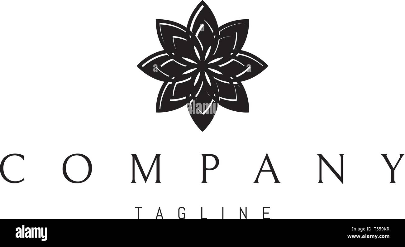 Lotus Flower Abstract vector Noir logo design Illustration de Vecteur