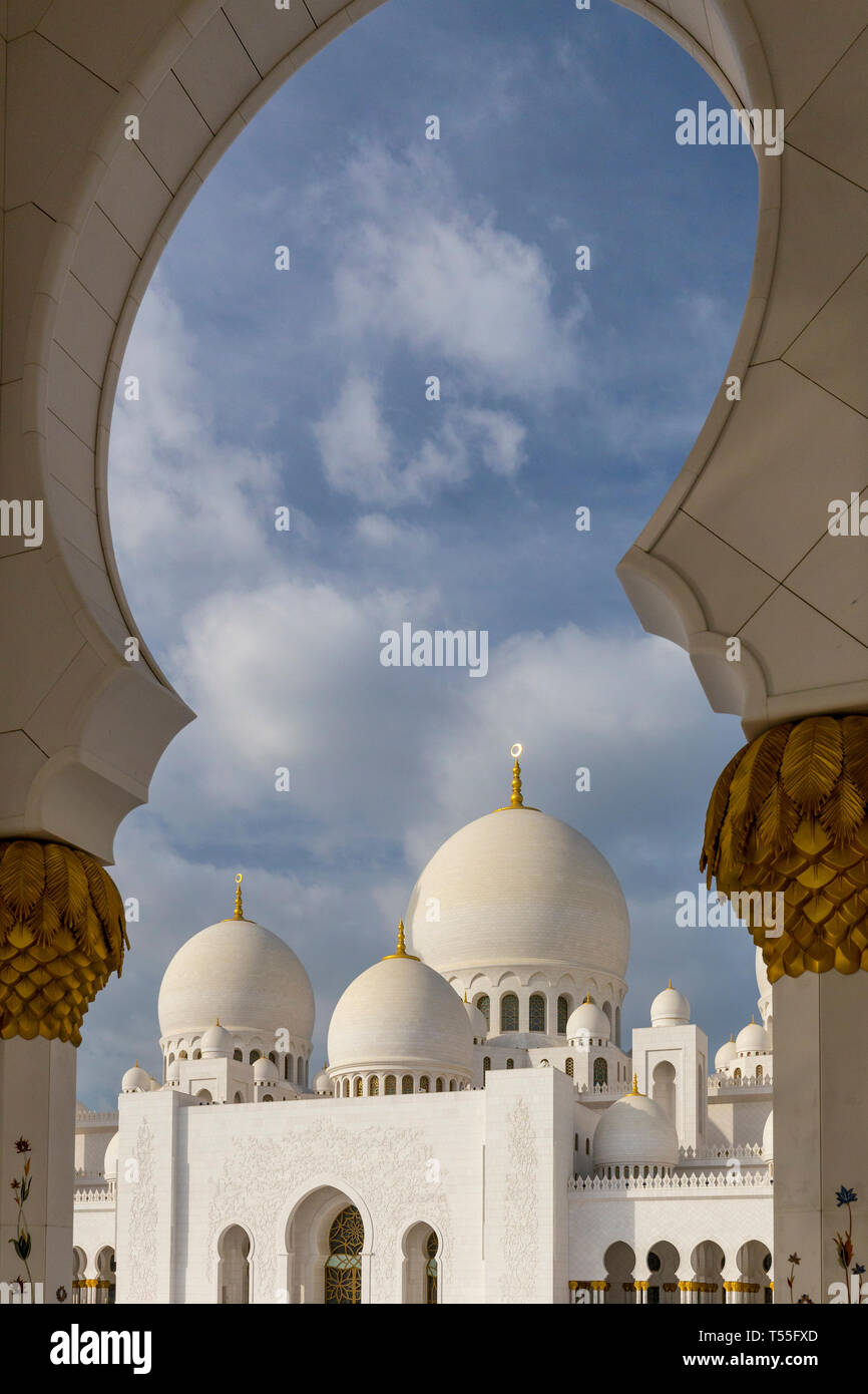 Émirats arabes unis, Abu Dhabi, la Grande Mosquée Sheikh Zayed Banque D'Images