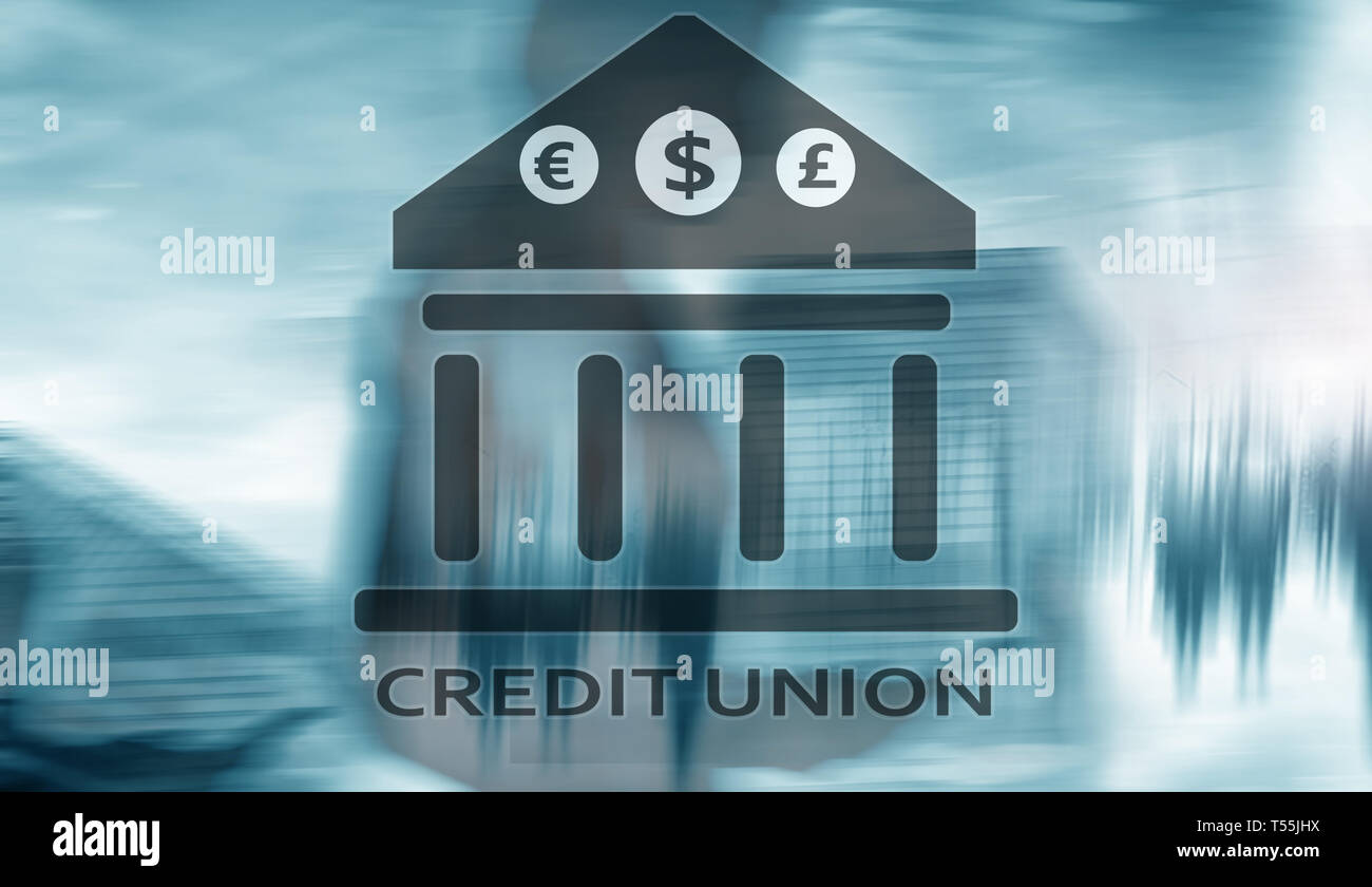 Credit Union. Coopérative financière des services bancaires. Résumé Contexte des finances. Banque D'Images