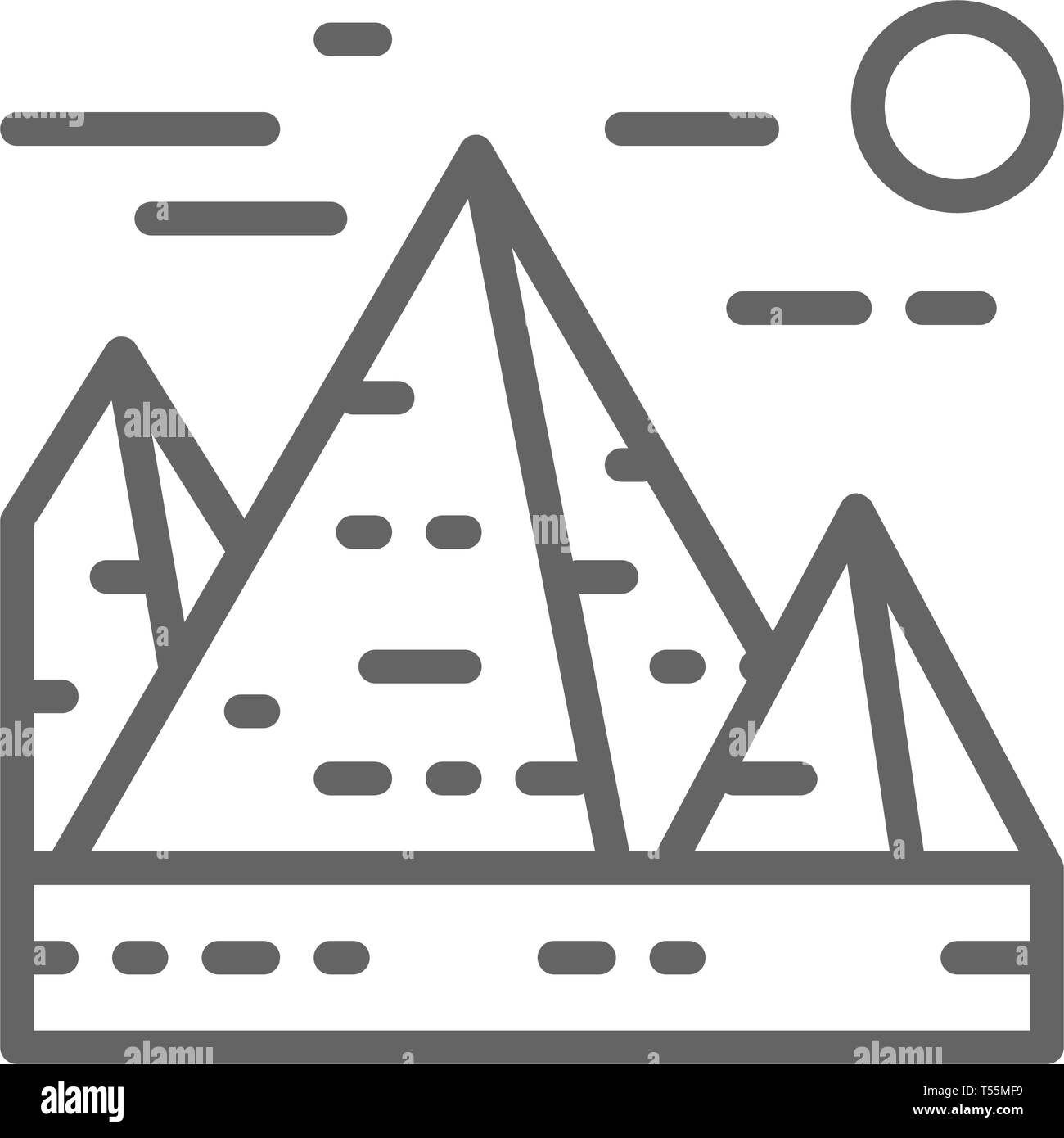 Grandes pyramides de Gizeh, Egypte, l'icône de la ligne de repère. Illustration de Vecteur Grandes pyramides de Gizeh, Egypte, l'icône de la ligne de repère. Illustration de Vecteur