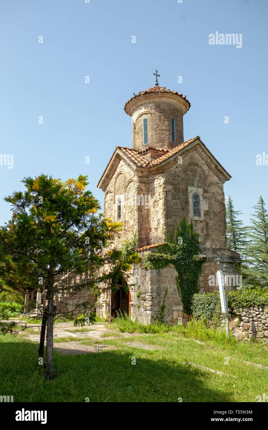 La Géorgie, 01 septembre 2018 Martvili monastère est un complexe monastique géorgienne. Martvili-Chkondidi cathédrale. Banque D'Images