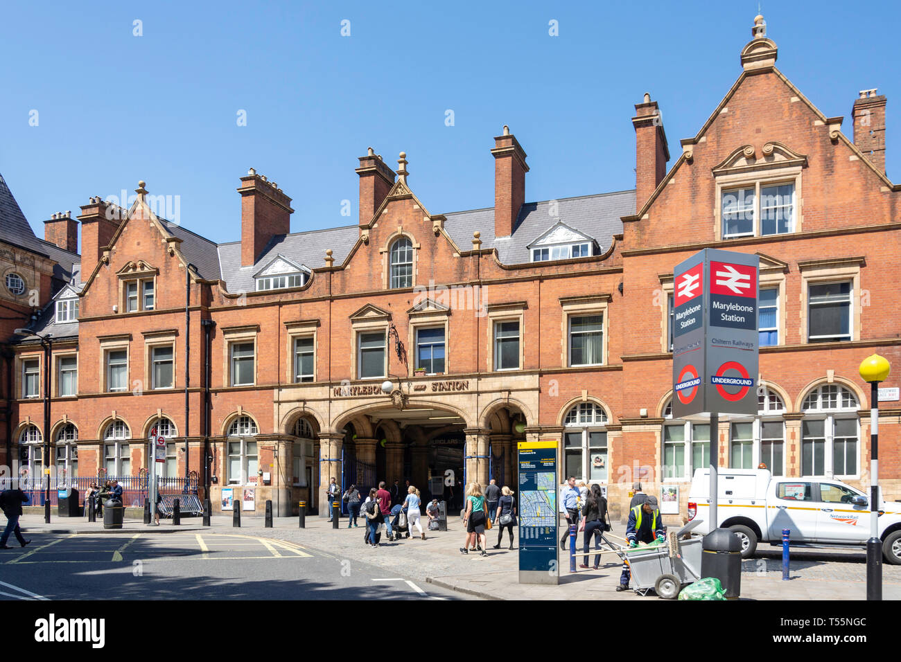 La gare de Marylebone de Londres, Melcombe Place, Marylebone, City of westminster, Greater London, Angleterre, Royaume-Uni Banque D'Images