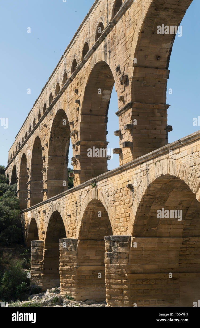 Pont du Gard à Castillon-du-Gard, France Banque D'Images