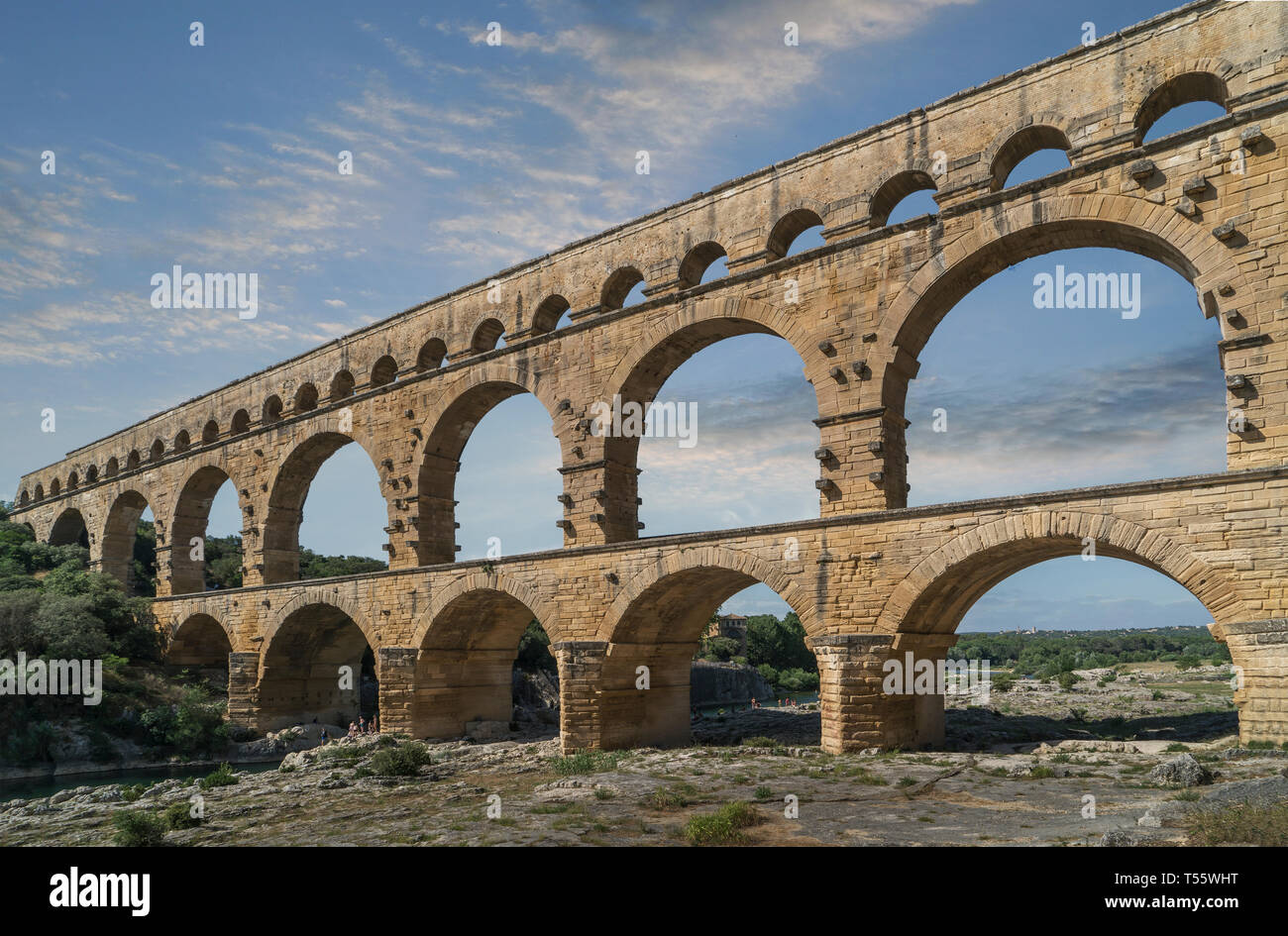 Pont du Gard à Castillon-du-Gard, France Banque D'Images