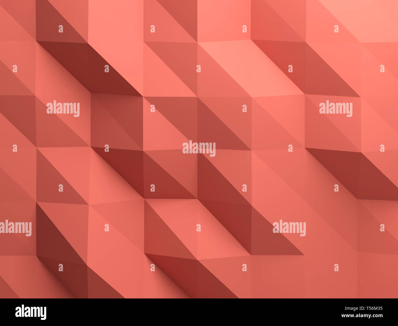 Numérique rouge motif polygonal. Résumé fond texture, 3d illustration Banque D'Images