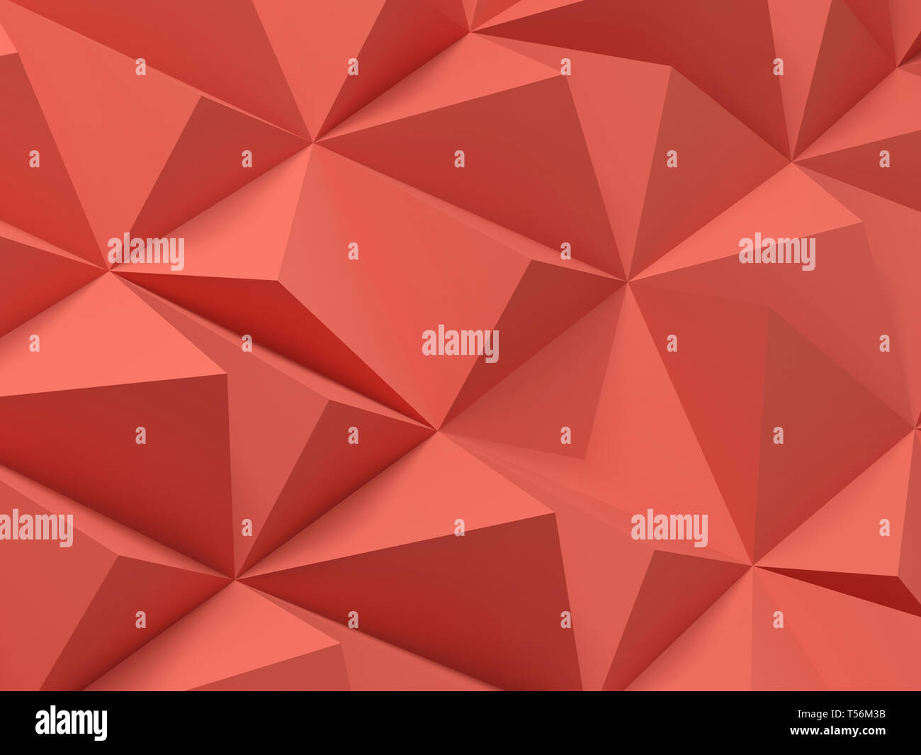 Numérique rouge motif polygonal. Résumé cg texture de fond, illustration 3D render Banque D'Images