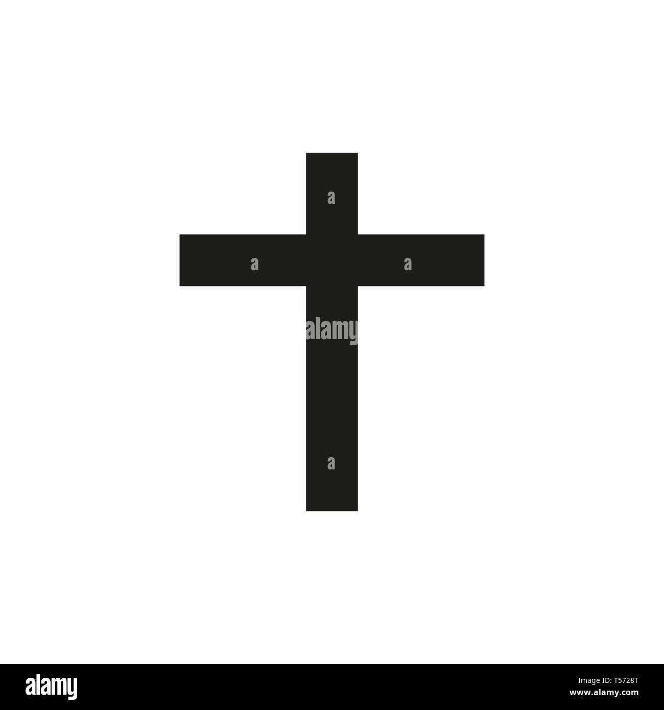 Grunge noir dessinés à la main, croix, croix chrétienne simple signe, symbole croix peintes à la main, créé avec de l'encre pinceau isolé sur fond blanc. Illustration de Vecteur