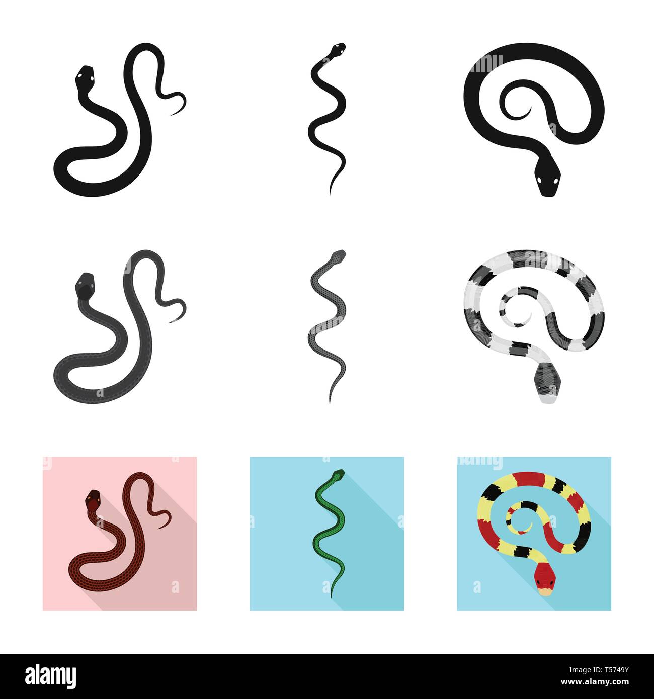 Viper,serpent,la queue,,corail, rouge, python,Black,creeping,blanc,vert,chouette,foret,animal,tropiques,saut,vietnam,la mort,menace,wild,serpent,mammifère,royal,menace danger,nature,médecine,poison,,le mal,mal,bouchée,peau,reptiles,set,icône,,illustration,collection,isolé,design,graphisme,élément,signe, vecteurs vecteur , Illustration de Vecteur