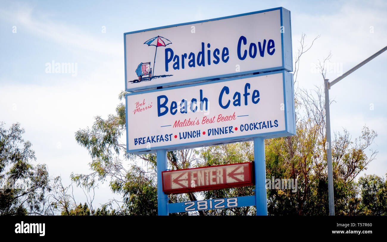 Paradise Cove Cafe à Malibu - MALIBU, USA - Le 29 mars 2019 Banque D'Images