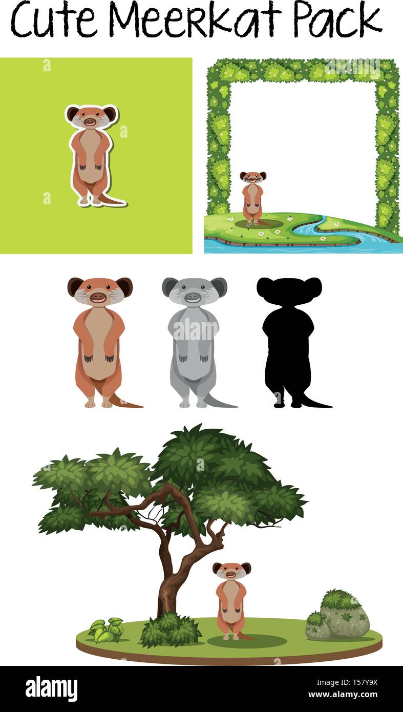 Pack de Cute cat illustration Illustration de Vecteur