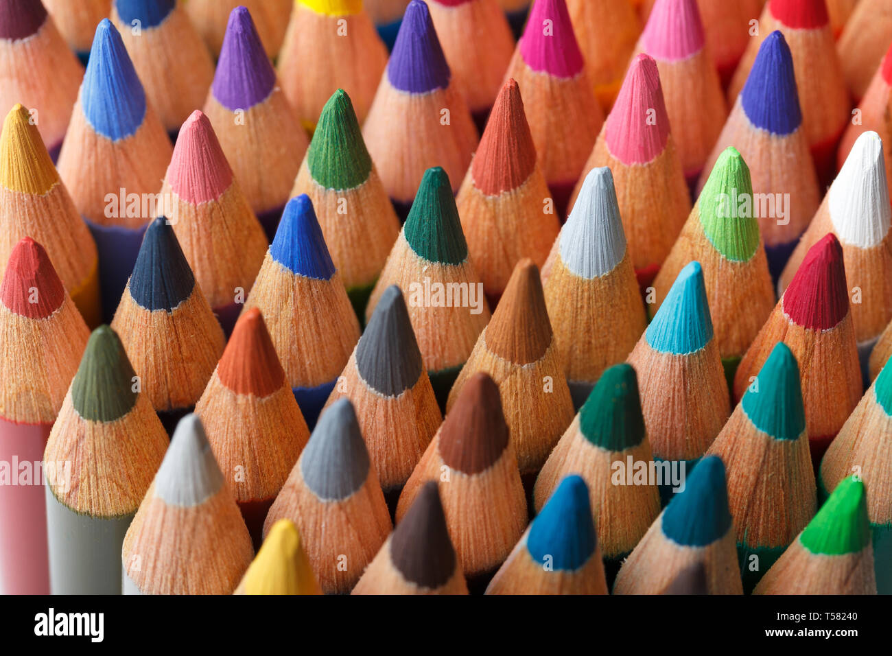 Crayons de couleur background, selective focus Banque D'Images