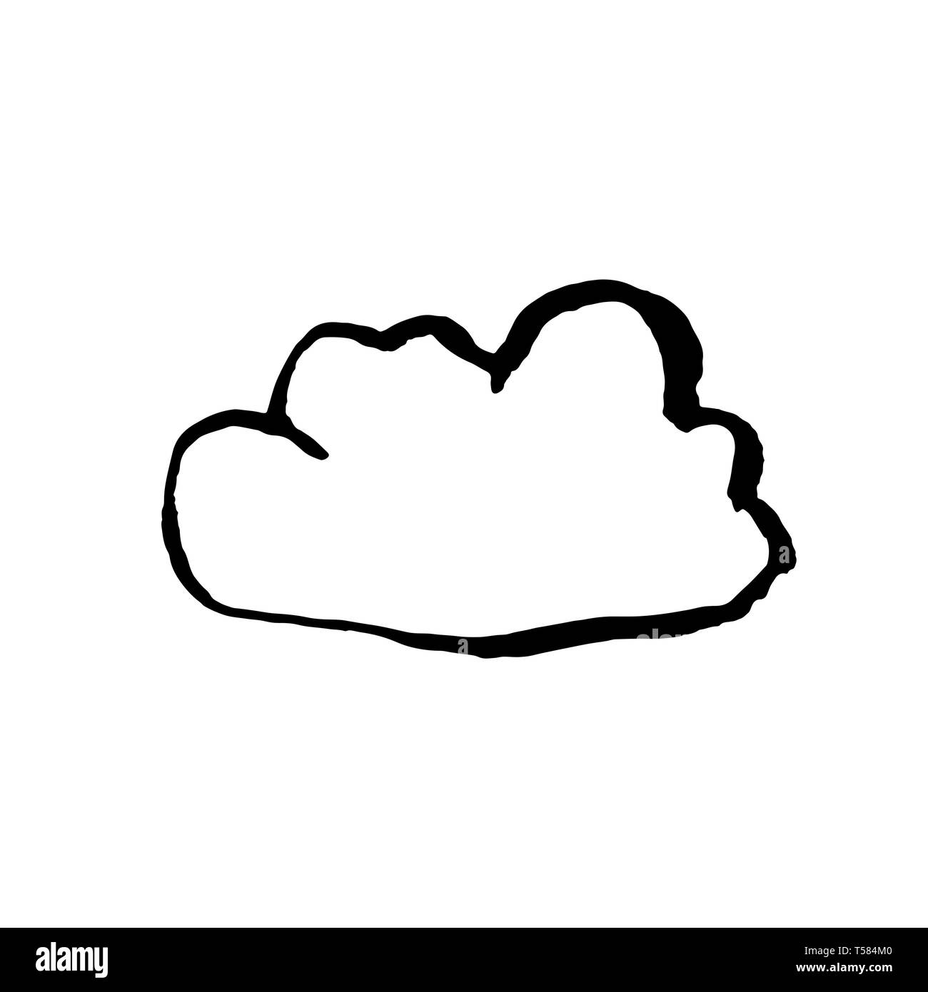 L'icône grunge Cloud. Vector illustration d'encre Illustration de Vecteur