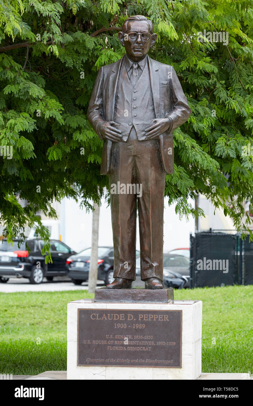 Claude Pepper Statue en parc Bayfront Miami Floride USA Banque D'Images