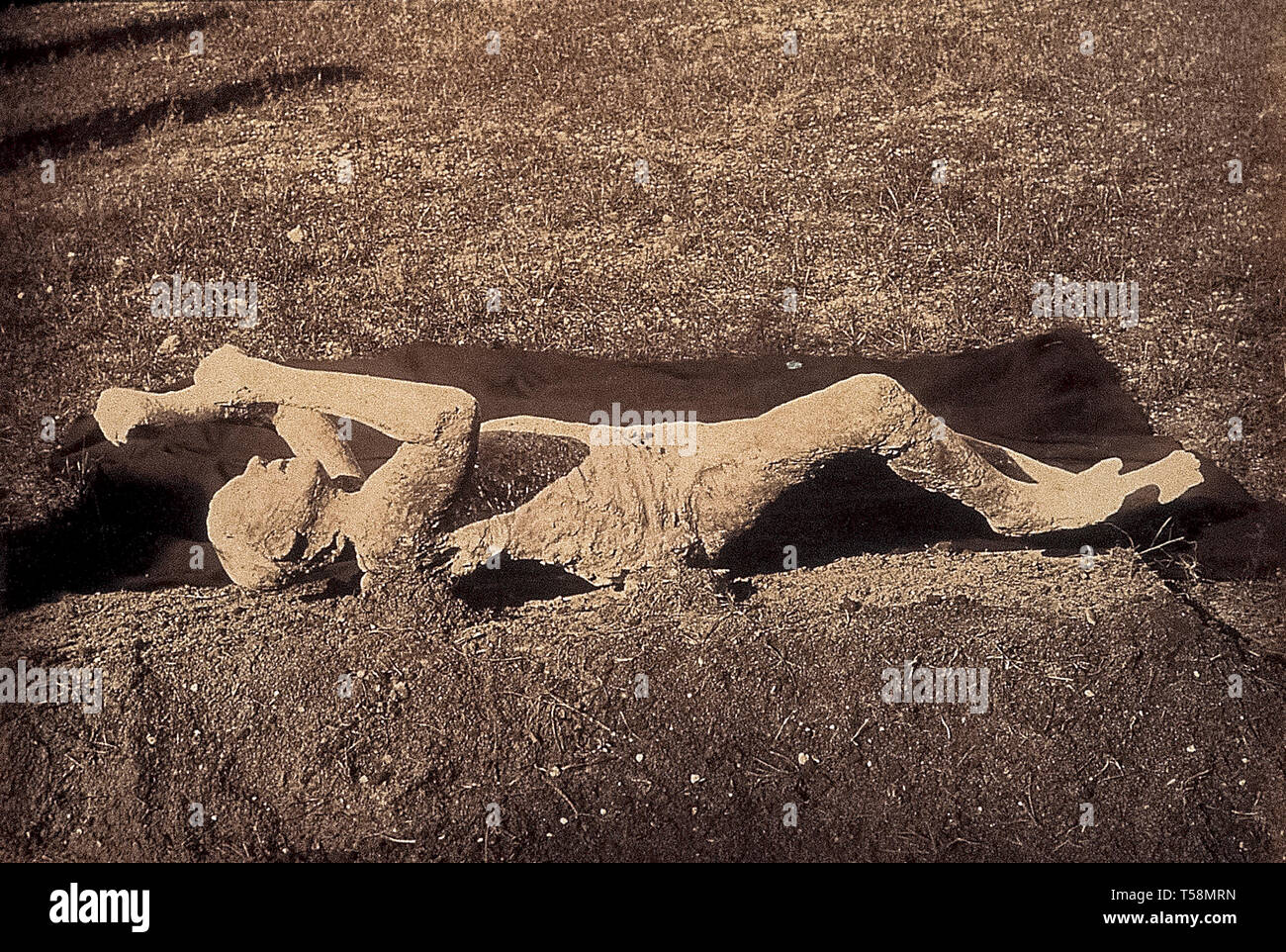Italie Pompéi Pompéi Cast cast mâle d'un corps humain mâle photo fin du xixe siècle Banque D'Images