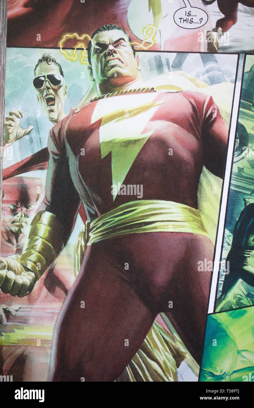 Shazam, personnage de bande dessinée publié par DC Comics Banque D'Images