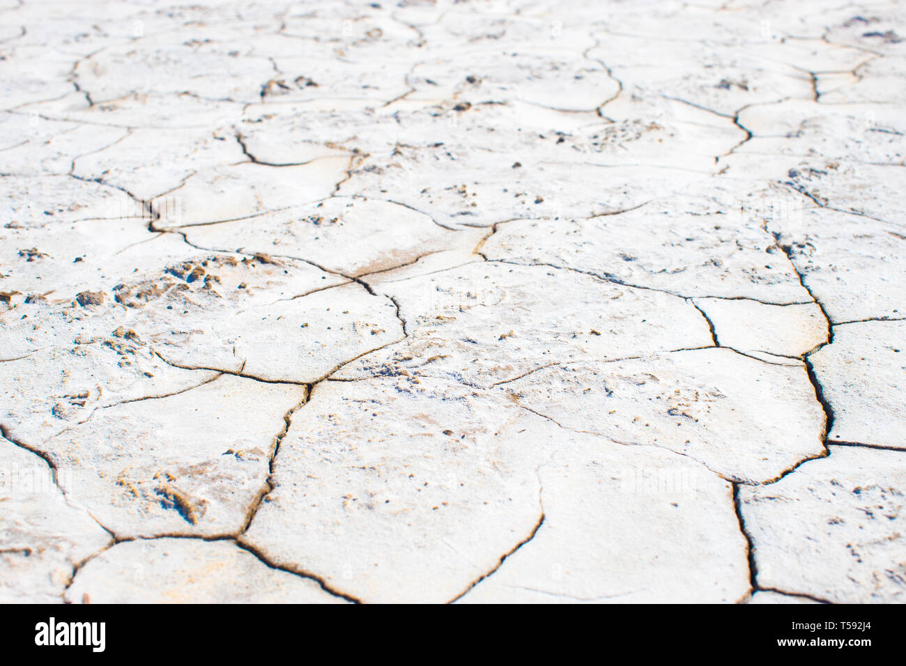 Sur le sol de crack saison sèche, Global Worming effet. Banque D'Images