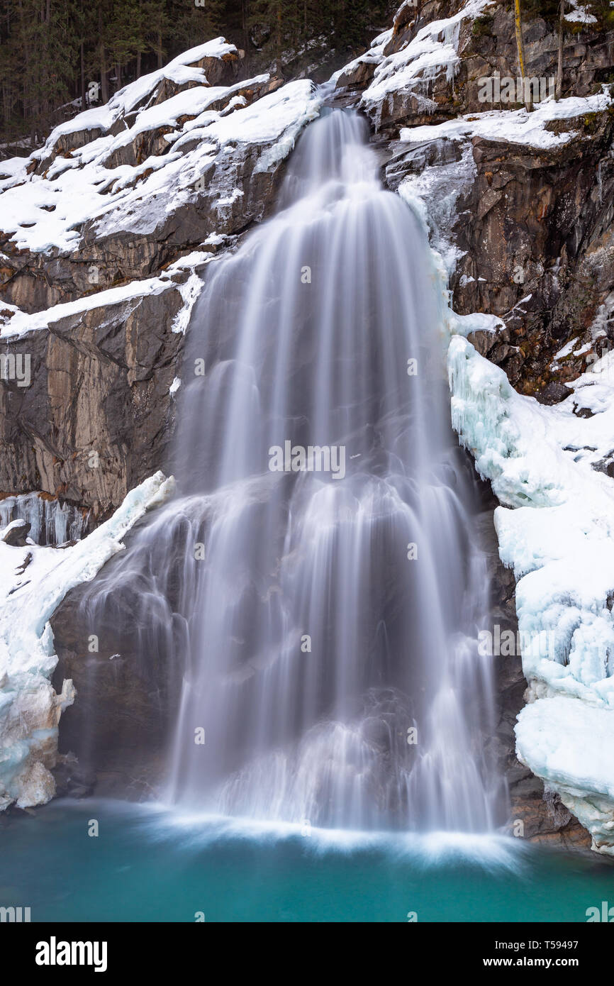 Cascade de Krimml, Autriche en hiver Banque D'Images