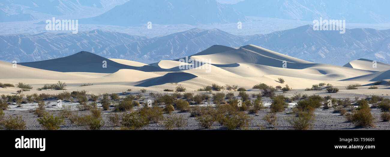 Mesquite Sand Dunes, vallée de la mort, en Californie, l'Amérique. Banque D'Images