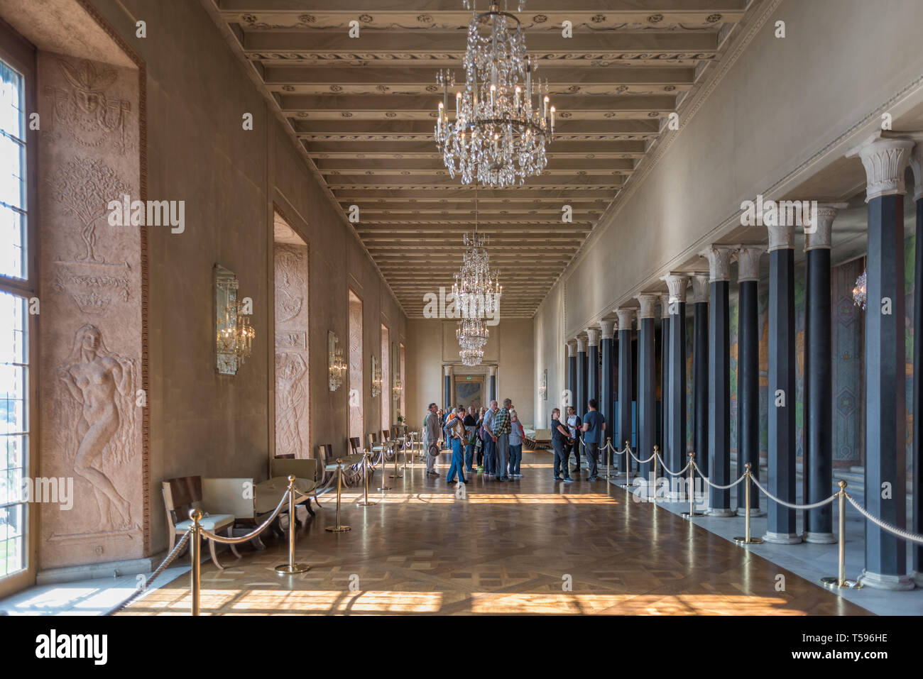 Le Prince's Gallery (Stora) gallariet dans l'Hôtel de Ville de Stockholm est principalement utilisé pour la réception des invités d'honneur. Banque D'Images