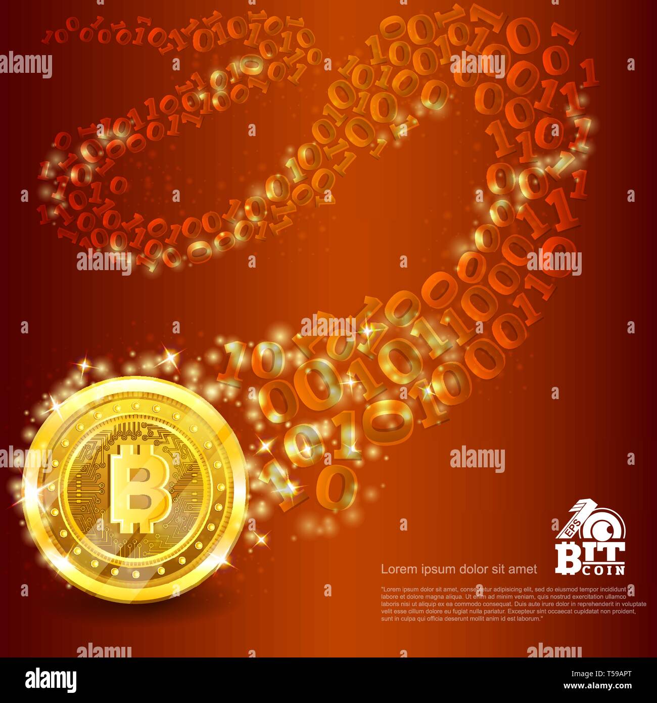 Peu d'or pièces et les étoiles sur fond rouge Illustration de Vecteur