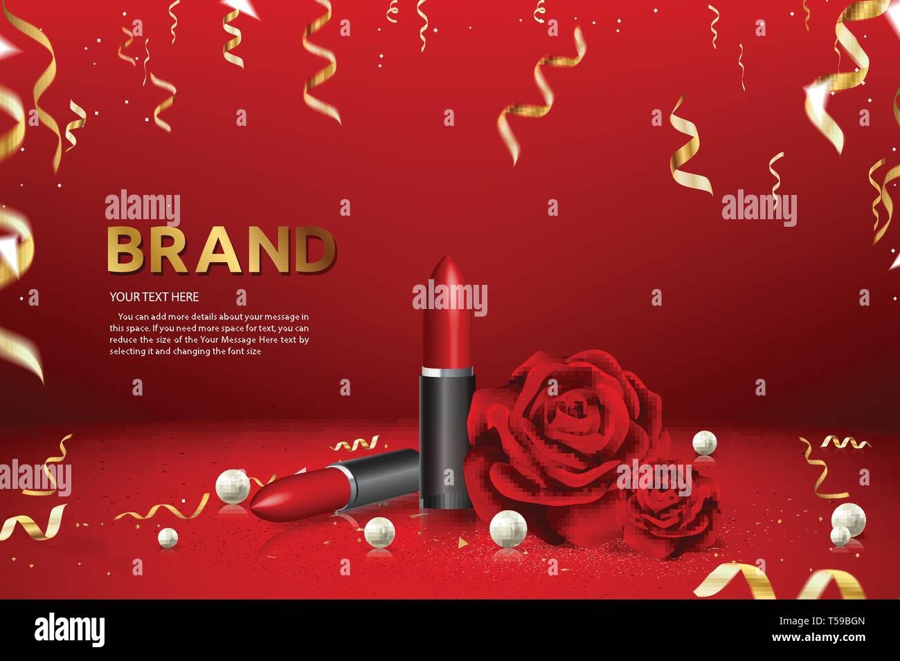 Bandeau publicitaire rouge à lèvres produit de marque Annonce Vector  Illustration Image Vectorielle Stock - Alamy