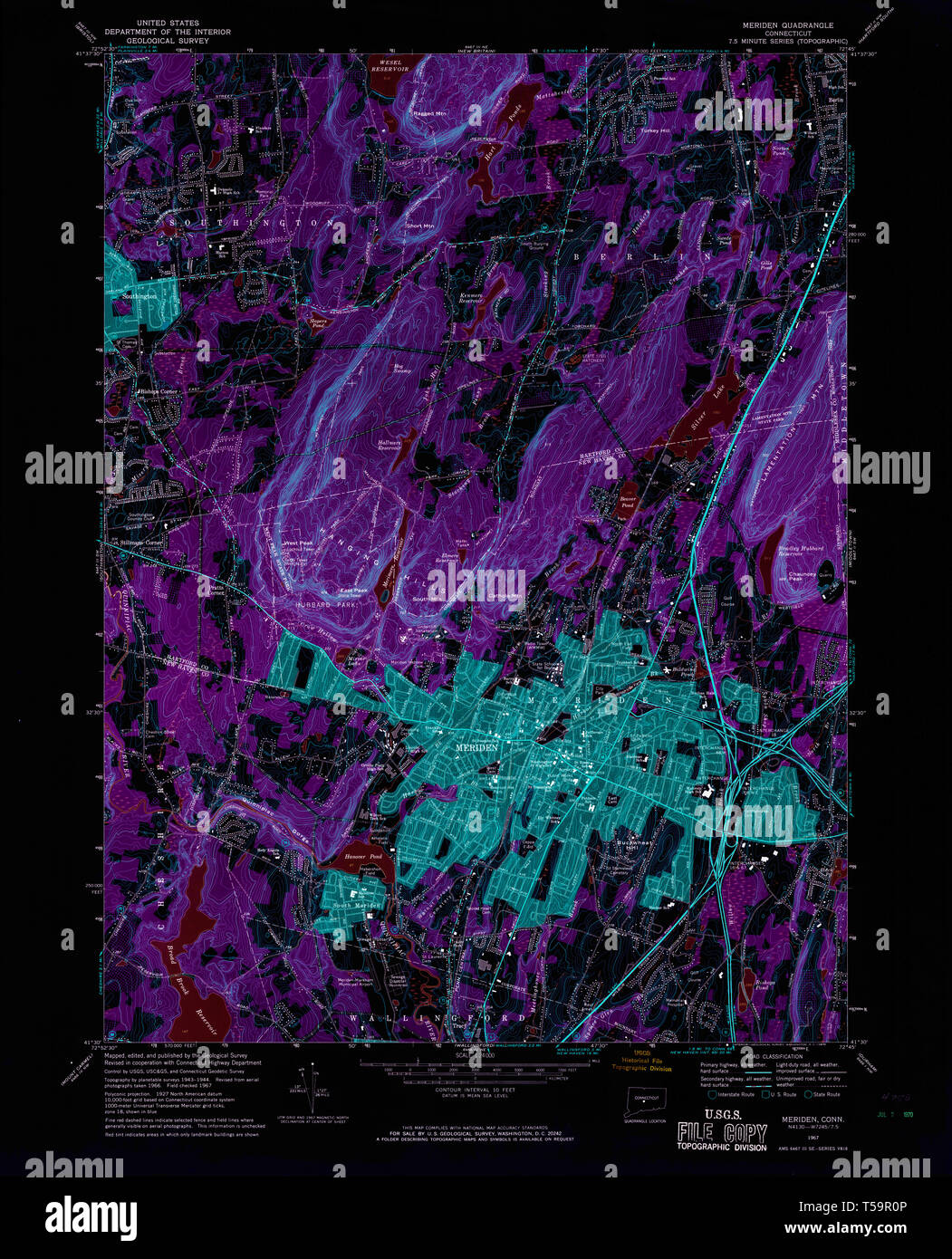 Carte du connecticut meriden Banque de photographies et d’images à haute résolution Alamy