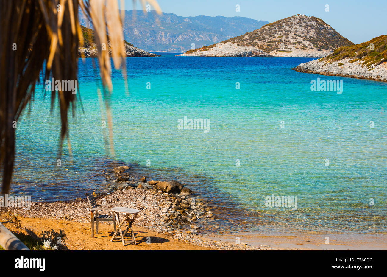 Belle plage de Livadaki à Samos, Grèce Banque D'Images
