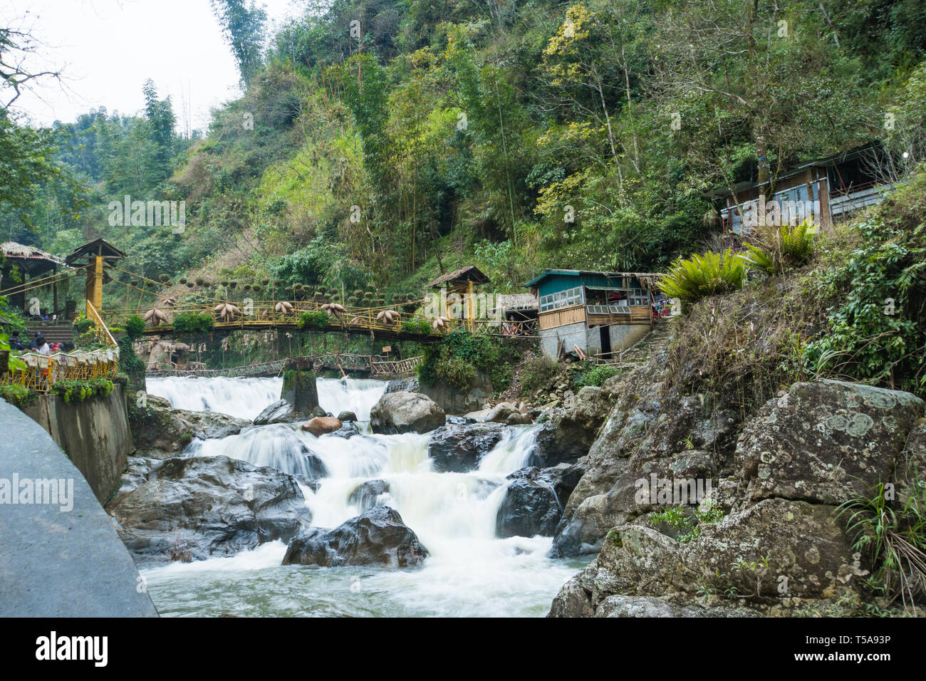 Village de Cat Cat, village traditionnel nommé Cat Cat près de Sapa. mode de vie traditionnel des petits peuples du nord du Vietnam. Banque D'Images