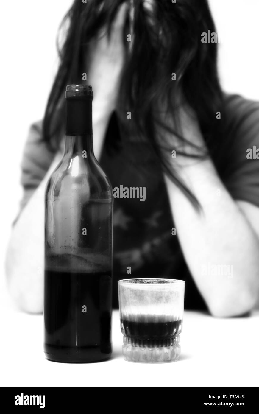Alcoolisme et dépression Photo Stock - Alamy