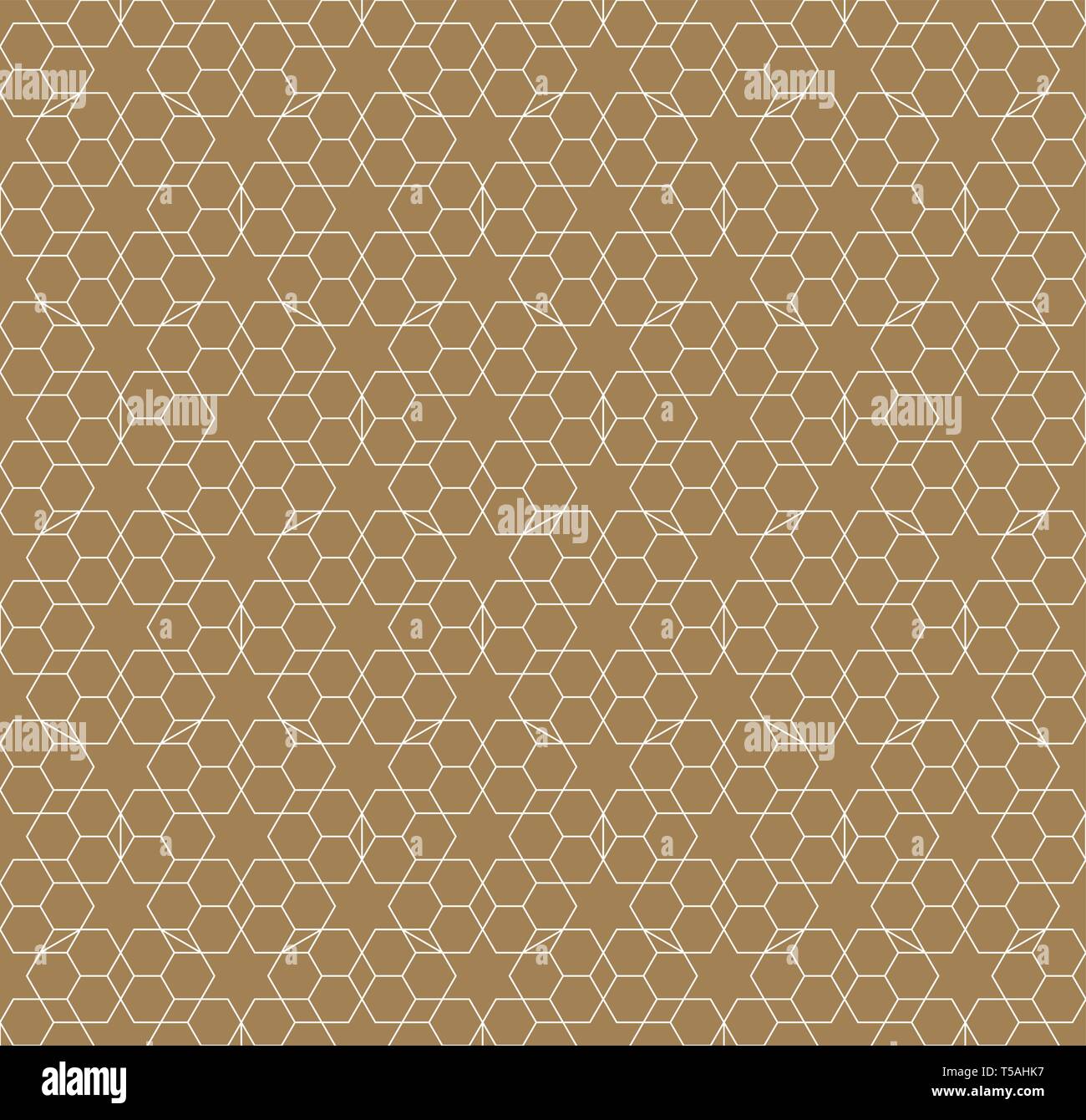 Ornement géométrique arabe basée sur l'art arabe traditionnelle mosaïque musulmane.Brown fond couleur.Les lignes fines. Illustration de Vecteur