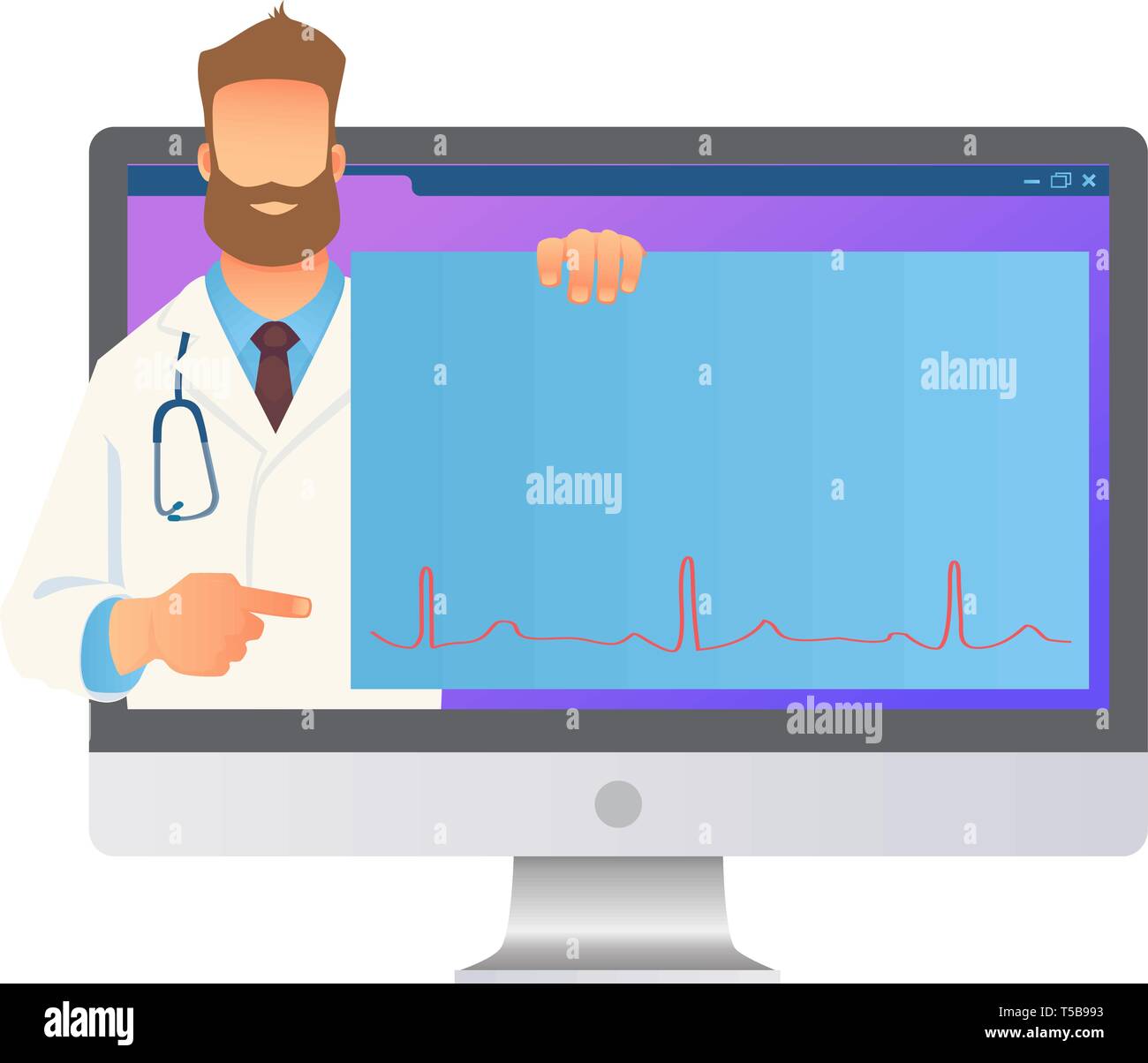 Consultation médicale en ligne. Médecin en ligne. Concept de la médecine. Site web médecin vector illustration Illustration de Vecteur