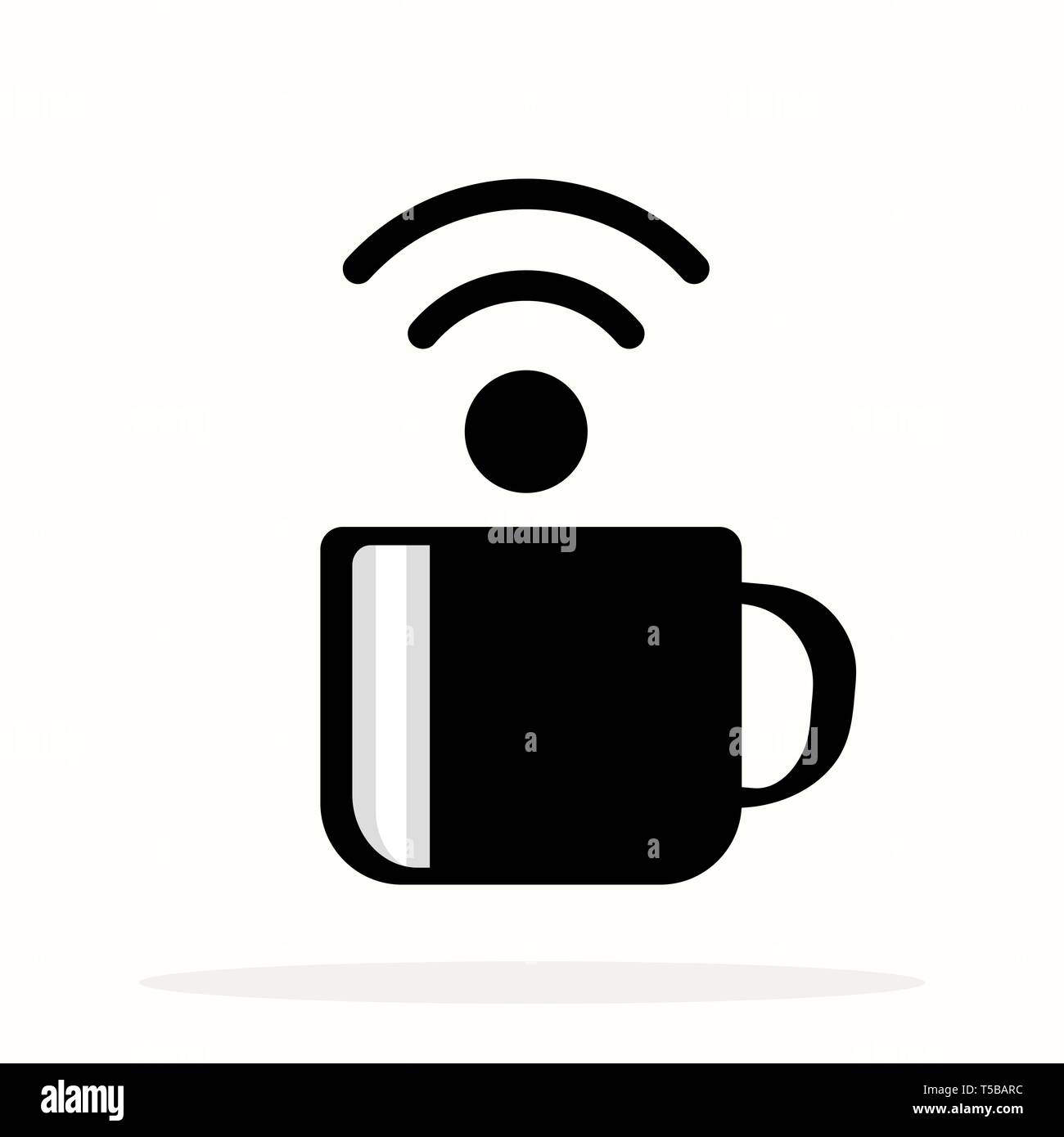 Poster avec tasse de café et le texte WiFi gratuit pour street cafe.  Inscrivez-vous gratuitement espace wifi signe sur une tasse de café.  Illustration vecteur eps10 Image Vectorielle Stock - Alamy