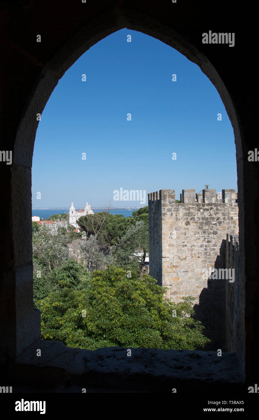 Lisbonne, Portugal. Vue depuis le château São Jorge Banque D'Images