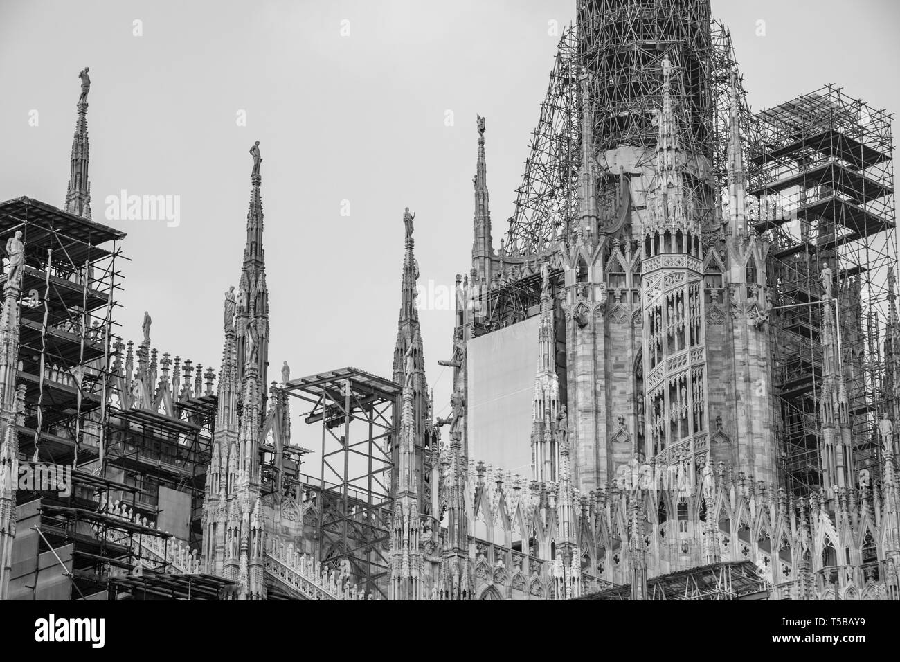 Milan, Italie. Cathédrale en cours de rénovation Banque D'Images