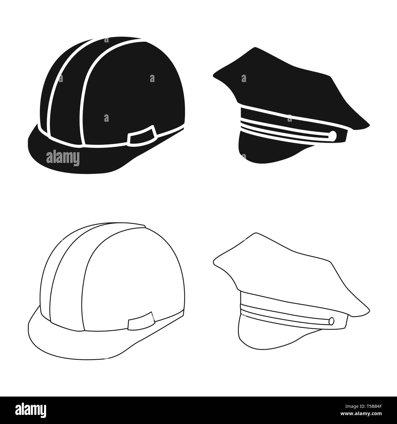 Conception de vêtements et vecteur icône PAC. Collection de vêtements et l'icône vecteur béret pour stock. Illustration de Vecteur