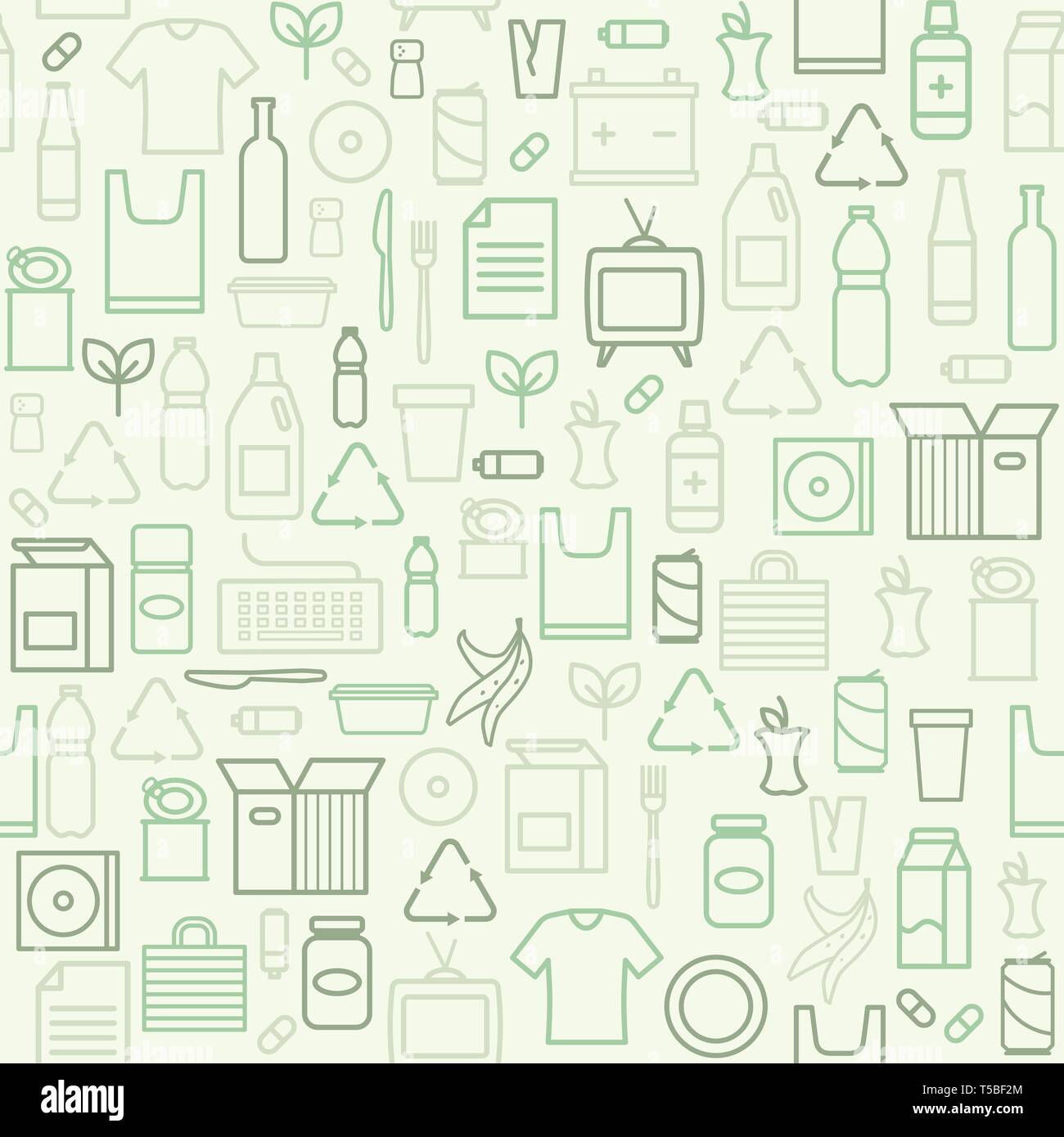 La collecte séparée des déchets et le recyclage et l'écologie motif transparent background Illustration de Vecteur