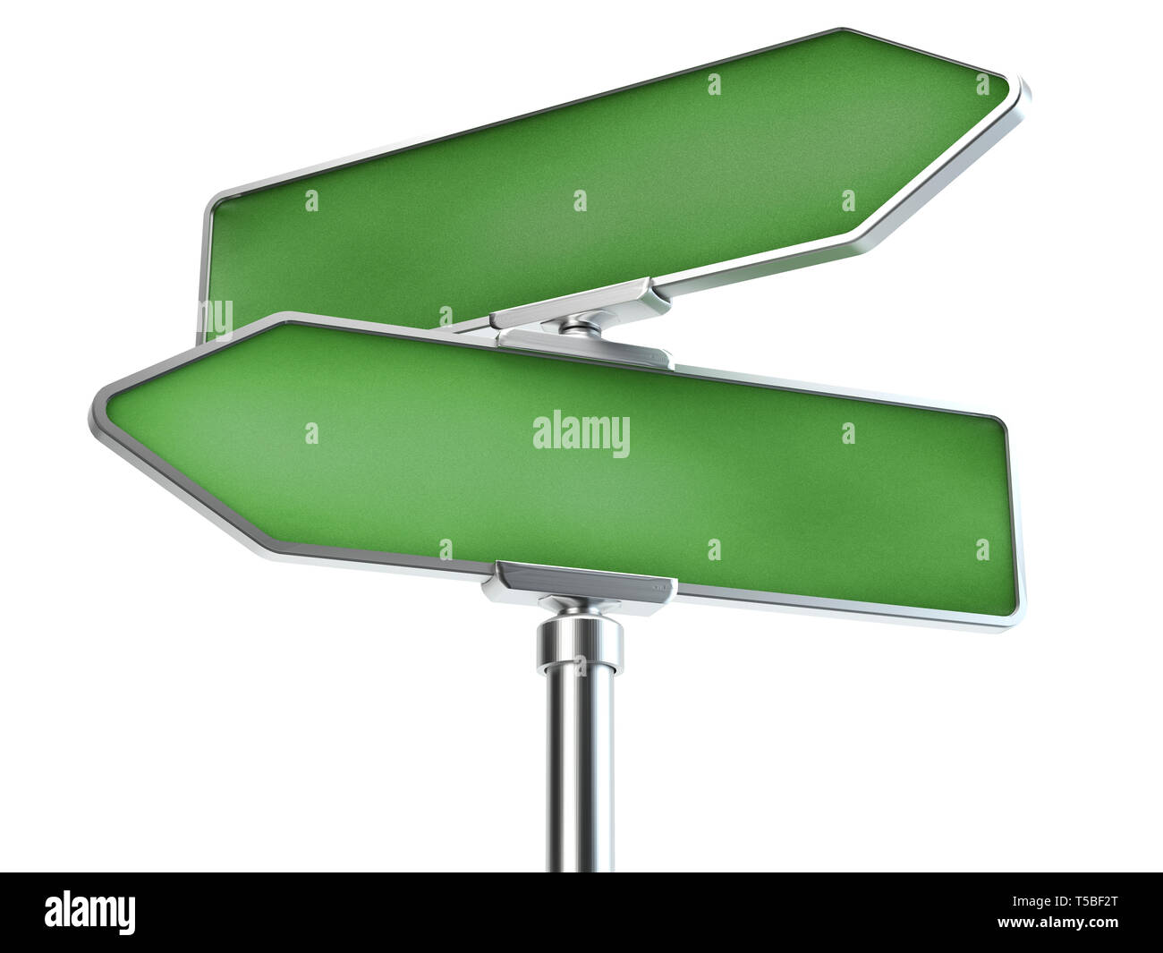 Panneau routier - deux cours, 3D illustration Banque D'Images