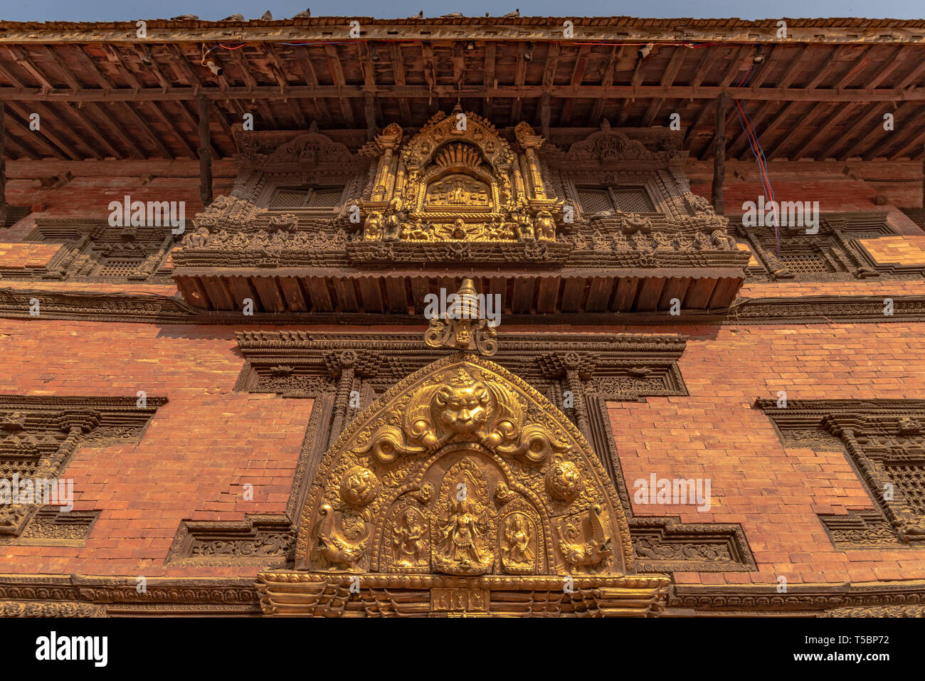 Kathmandu, Patan, NÉPAL - 3 avril 2019 : l'une des façade du palais royal du Durbar Square de Patan Banque D'Images