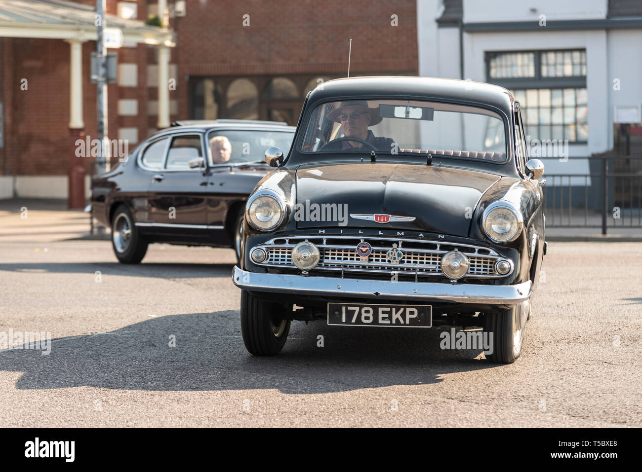 Hillman Minx voiture classique à Southend on Sea, Essex, front de mer sur une journée ensoleillée arrivée pour Cars on the Beach salon de voiture Banque D'Images