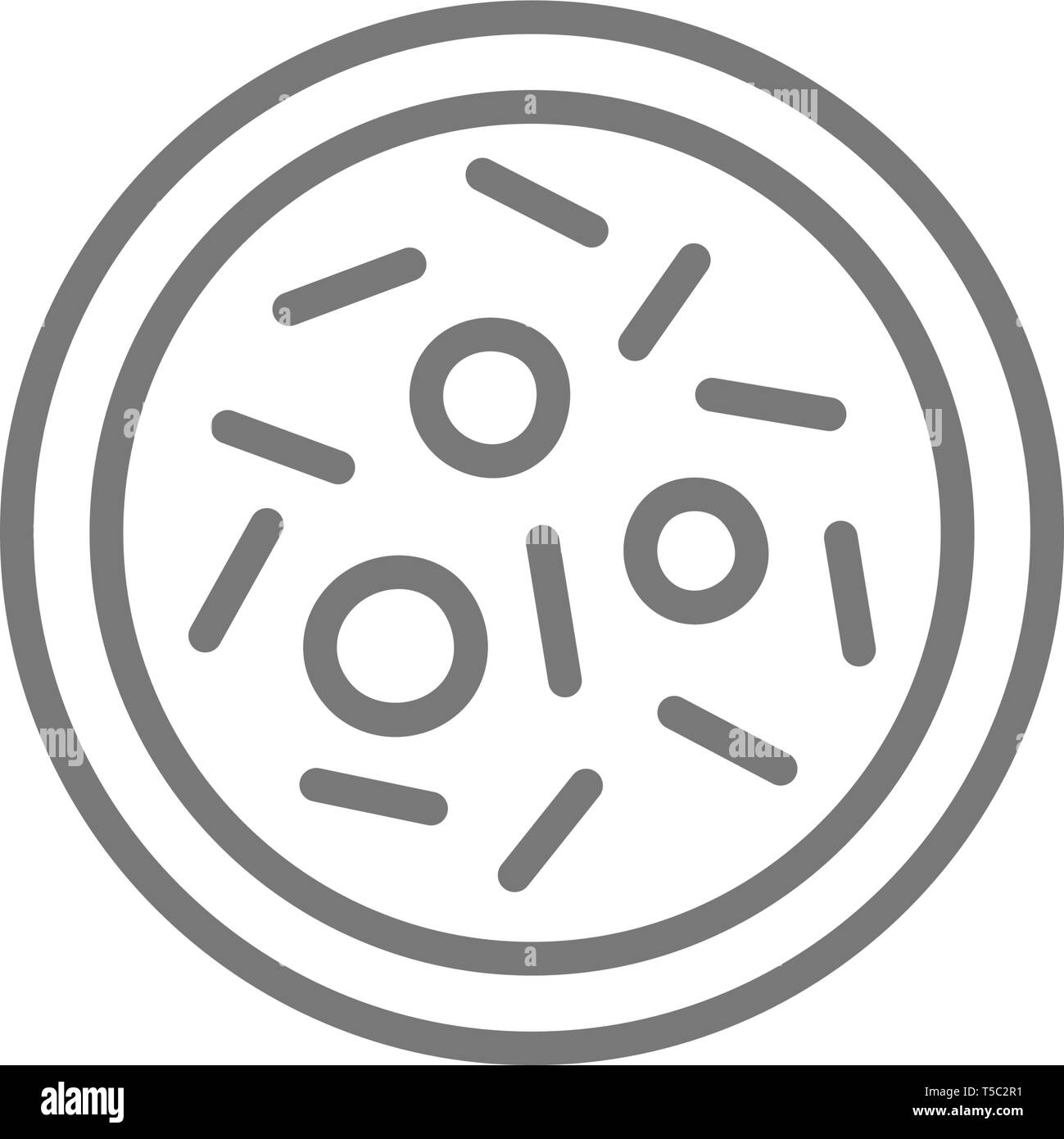 Les bactéries, microbes, virus dans l'icône de la ligne de petri. Illustration de Vecteur