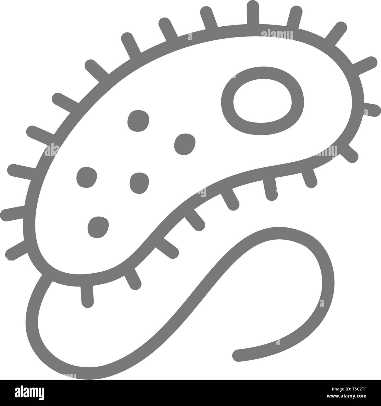 Germ, bactéries, l'icône de la ligne du virus. Illustration de Vecteur